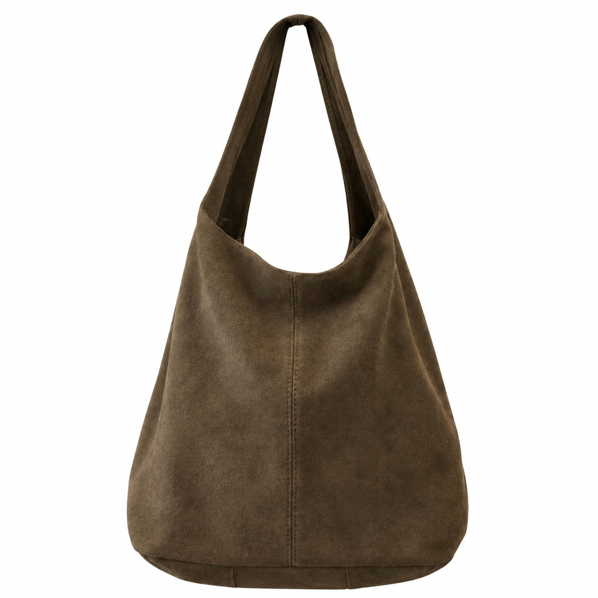 Suede Boho Zip-Top Shoulder Bag