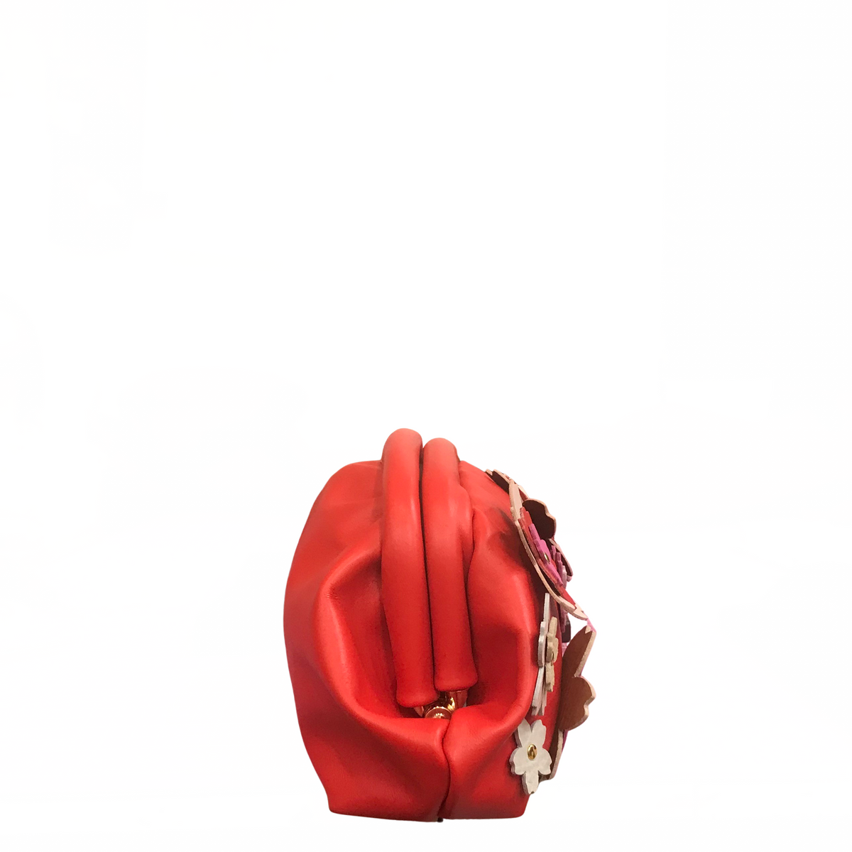 Leather Cherry Blossom Clutch