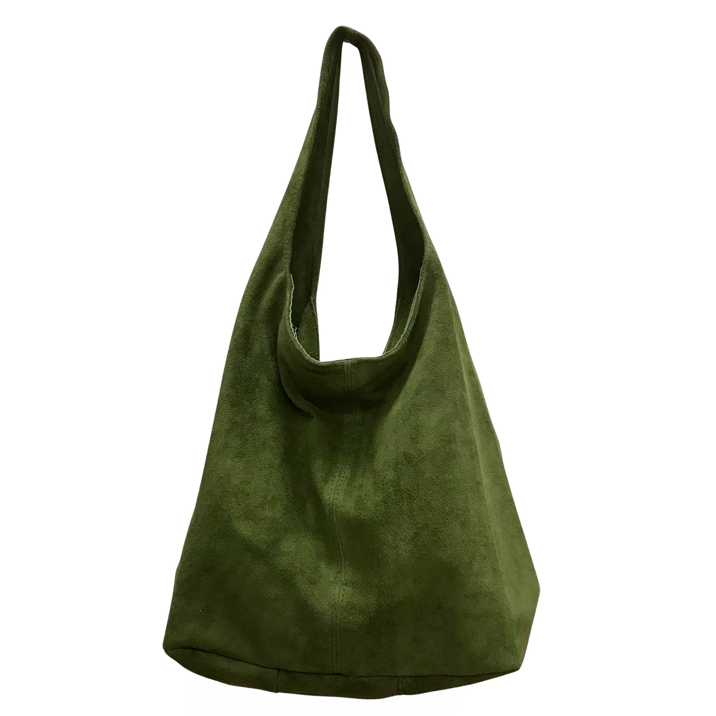 Suede Boho Zip-Top Shoulder Bag