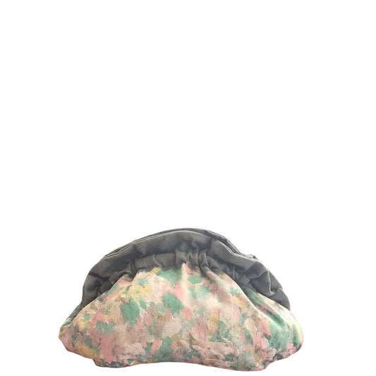 Hand-painted Denim Ruffle Crossbody Clutch
