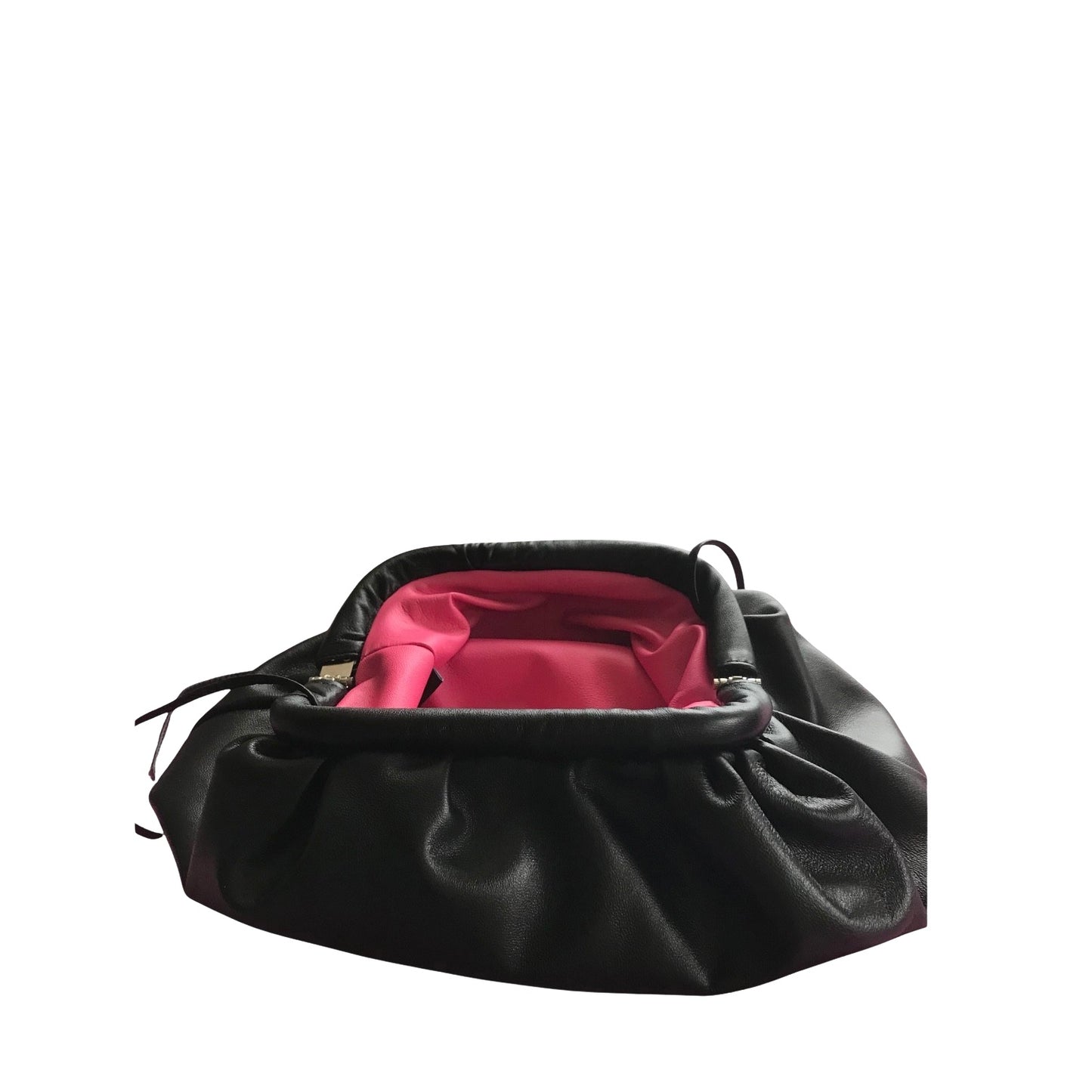 Clara Pleated Leather Pillow Clutch