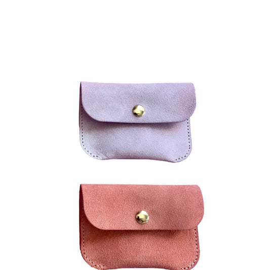 Suede & Leather Card Pouch