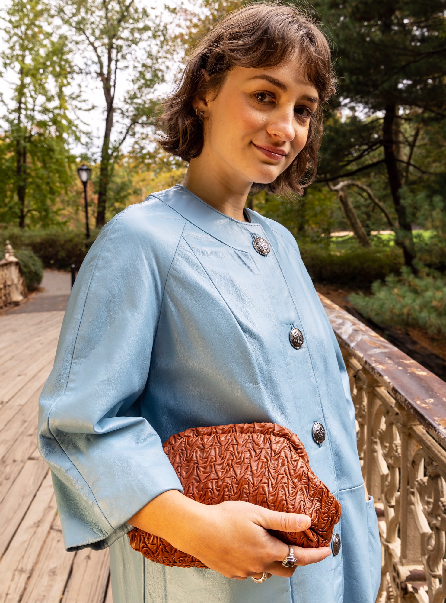 Cara Italian Leather Clutch