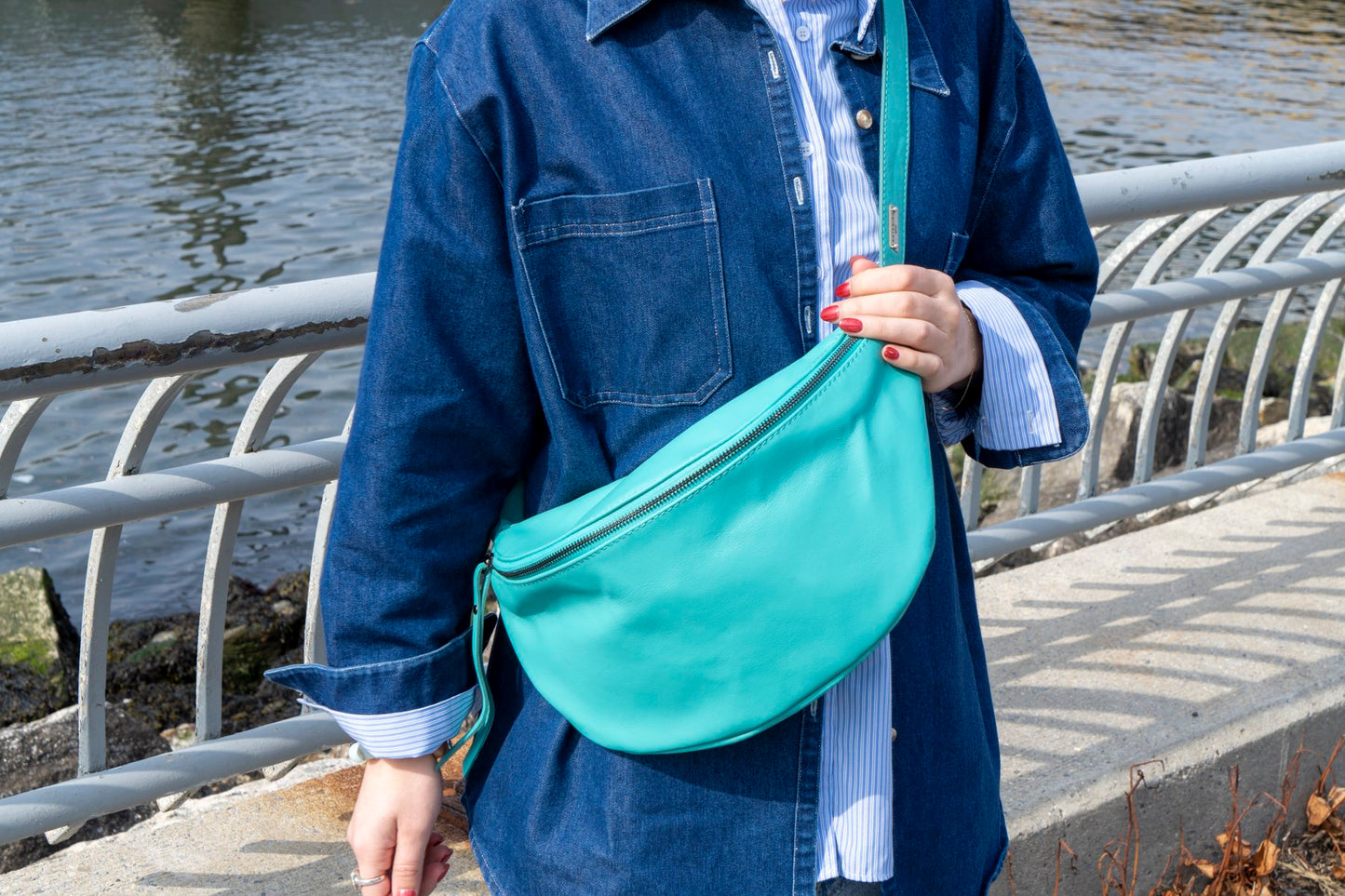 Smooth Italian Leather Sling Bag