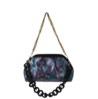 Painted Petite Pleated Leather Convertible Clutch