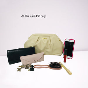 Painted Petite Pleated Leather Convertible Clutch