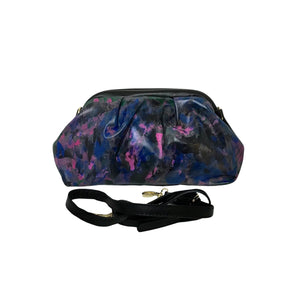 Painted Petite Pleated Leather Convertible Clutch