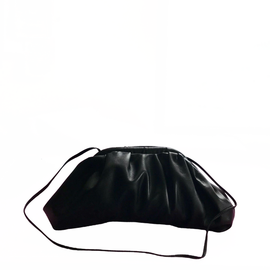 Clara Pleated Leather Pillow Clutch