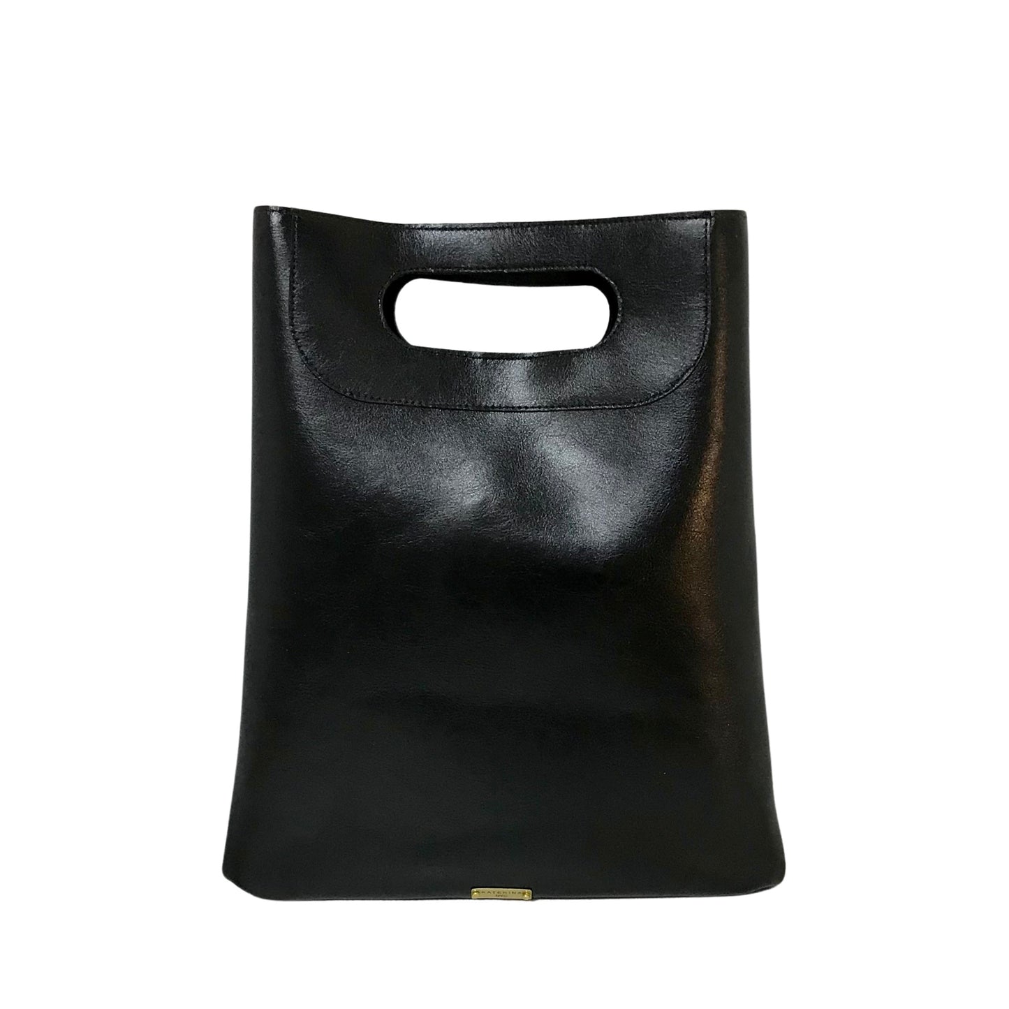 Black Leather Cut-Out Lilly Bag