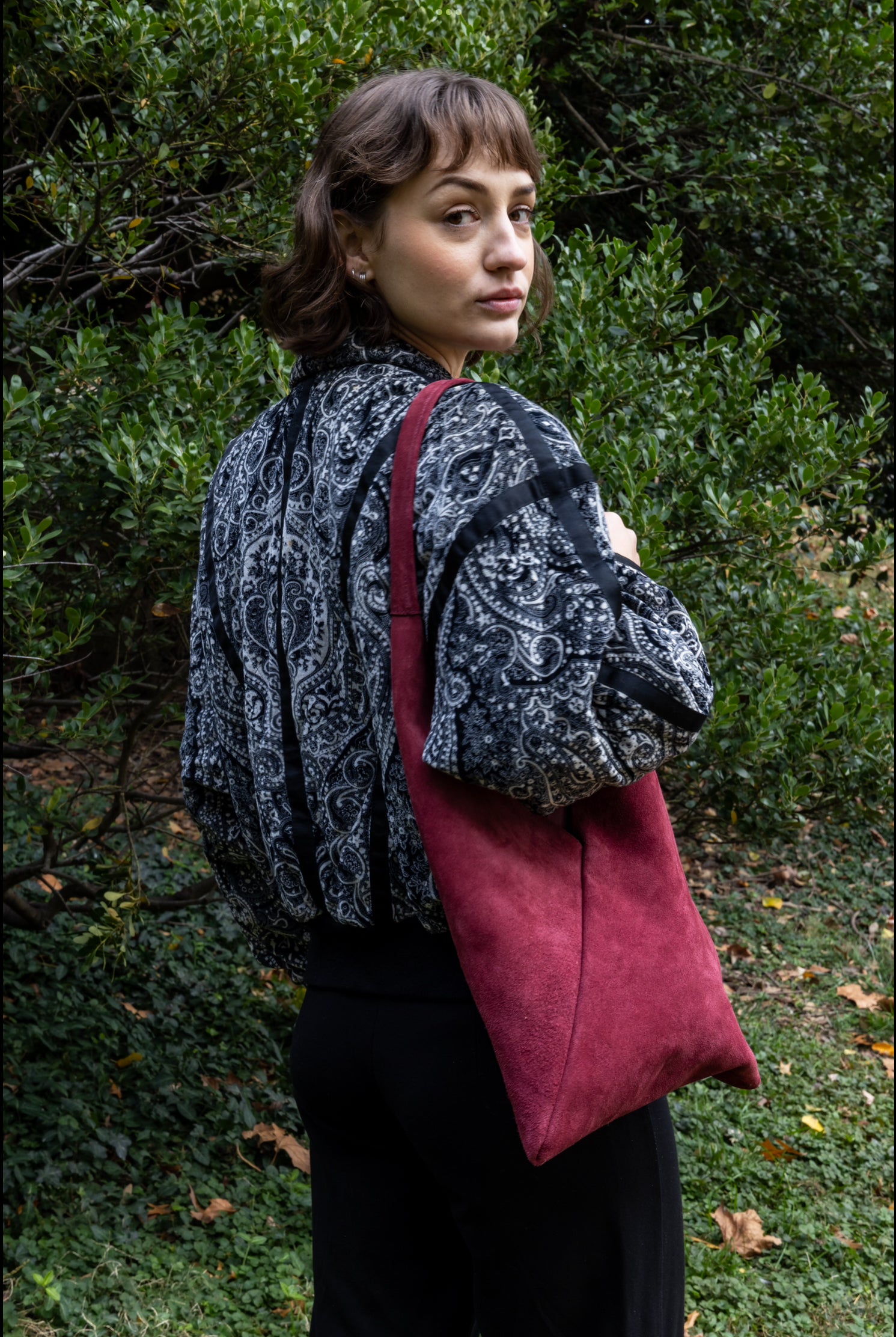 Suede Bento Shoulder Bag