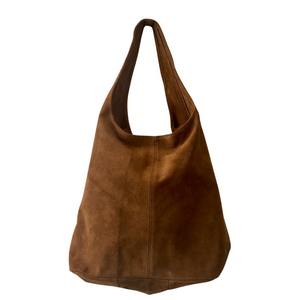 Suede Boho Zip-Top Shoulder Bag