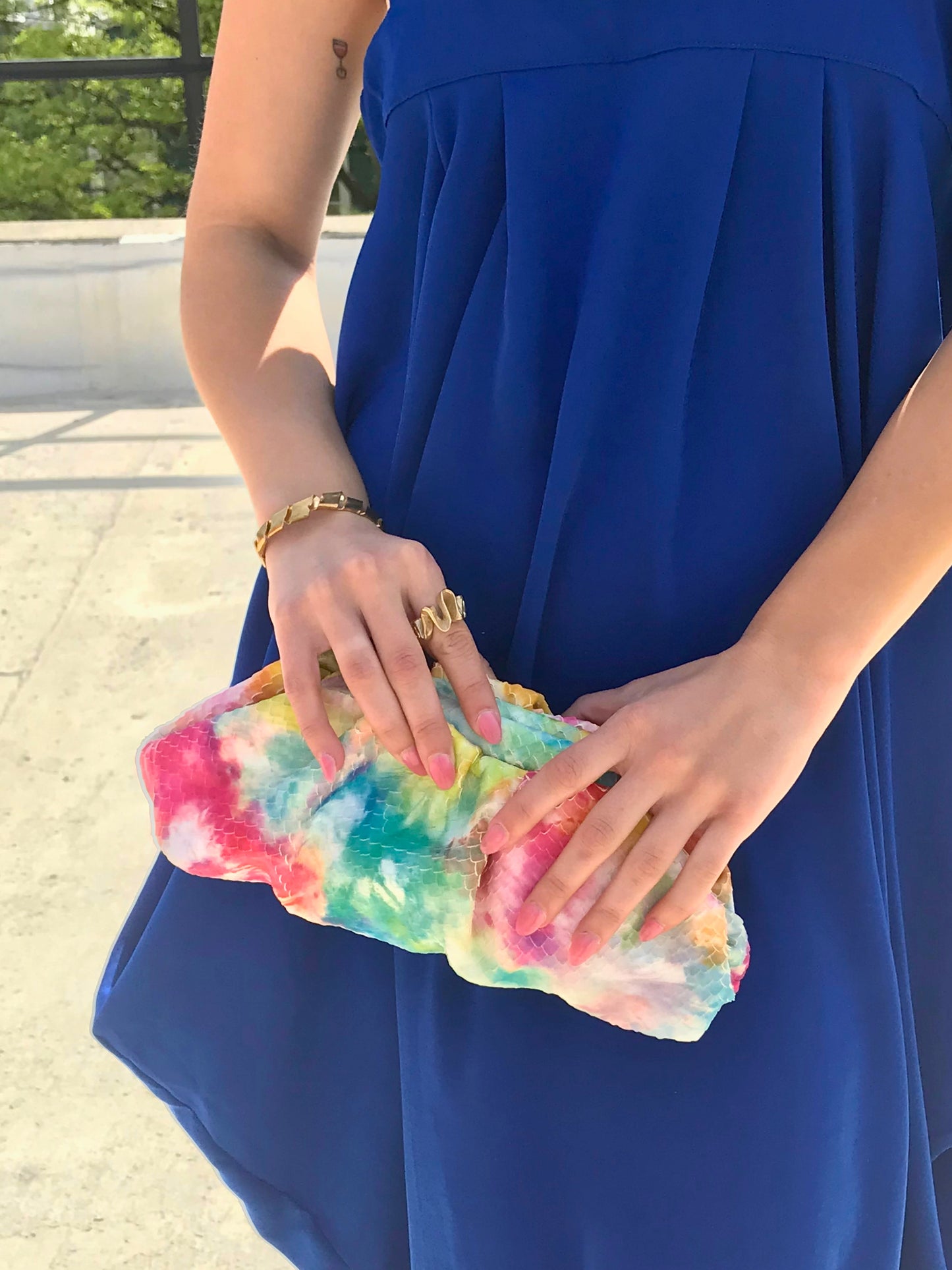 Rainbow Leather Clutch