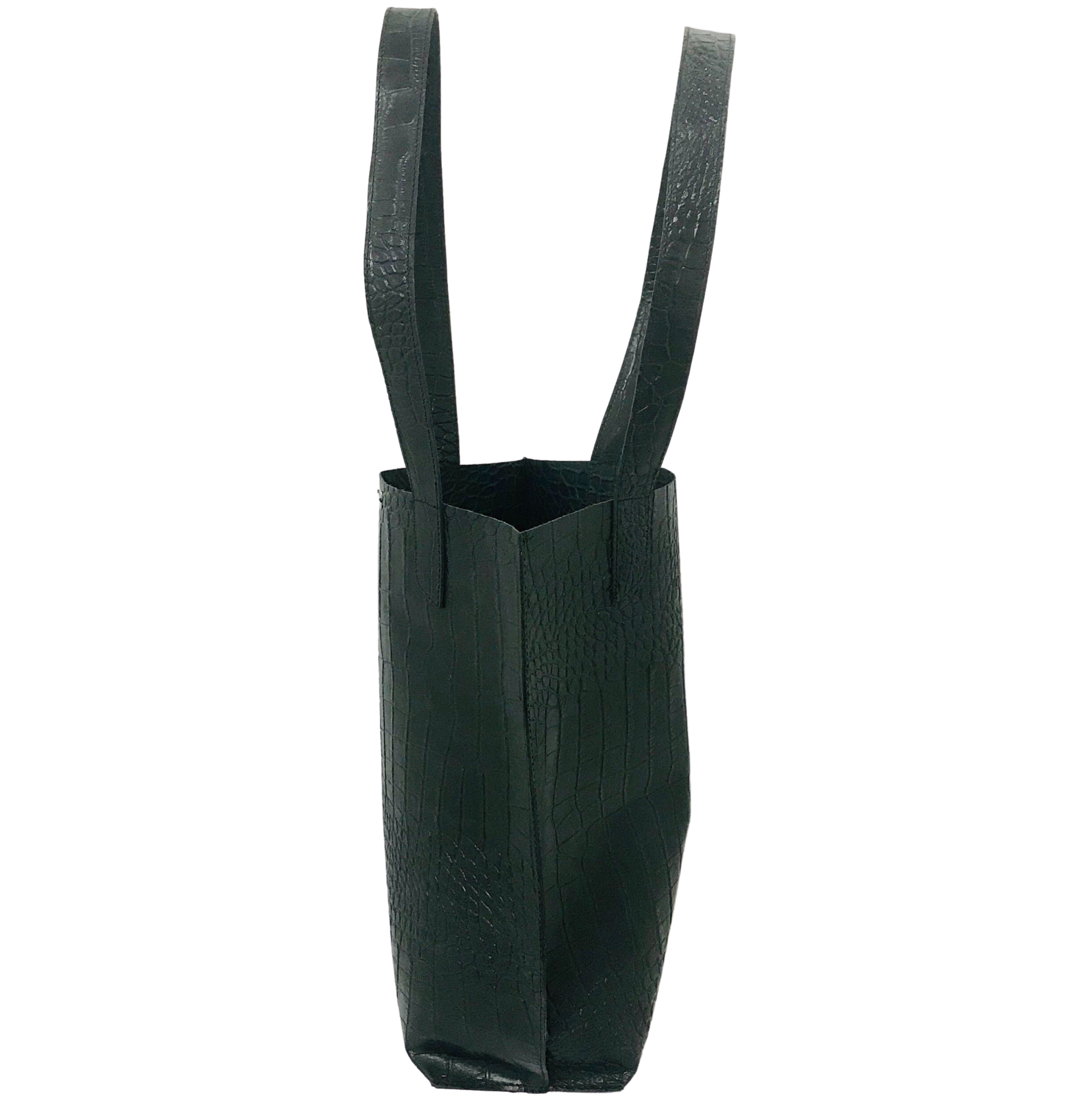 Ru Croc Embossed Italian Leather Bag